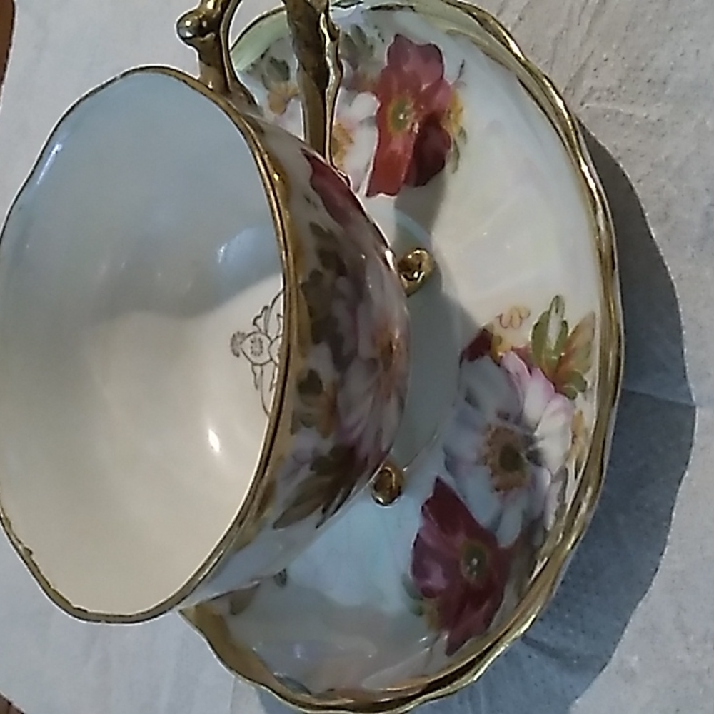 Vintage Footed teacup and saucer